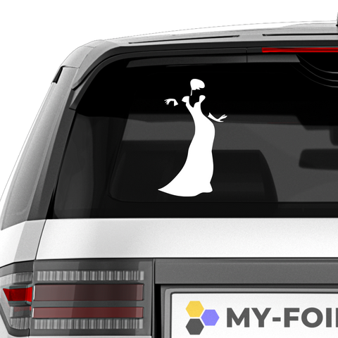 Elegante Frau im Abendkleid Aufkleber - Beispielansicht