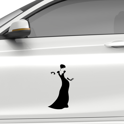Elegante Frau im Abendkleid Aufkleber - Beispielansicht