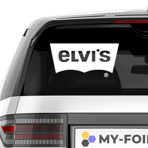 Elvi's Lewi's Fakelogo Aufkleber - Beispielansicht