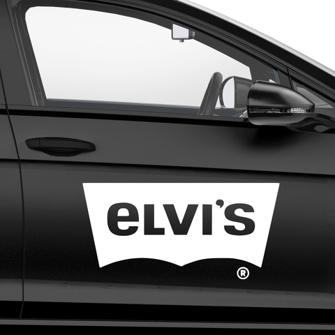 Elvi's Lewi's Fakelogo Aufkleber - Beispielansicht