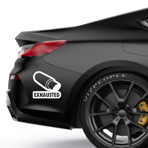 Exhausted Aufkleber - Beispielansicht