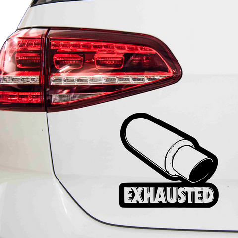 Exhausted Aufkleber - Beispielansicht