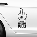 Fck the Police Mittelfinger Aufkleber 2 - Beispielansicht