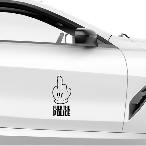 Fck the Police Mittelfinger Aufkleber 2 - Beispielansicht