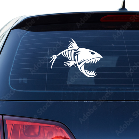 Fisch Skelett 1 Aufkleber - Beispielansicht