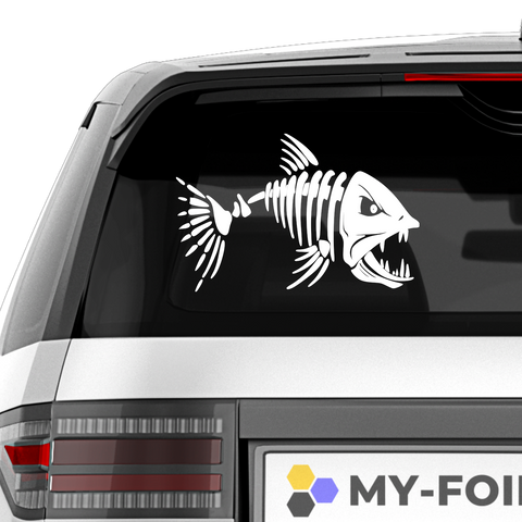 Fisch Skelett 2 Aufkleber - Beispielansicht