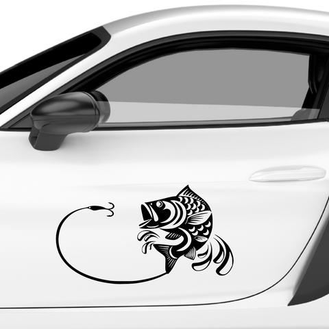 Fisch mit Haken  Aufkleber - Beispielansicht