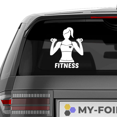 Fitness Frau Aufkleber 1 - Beispielansicht