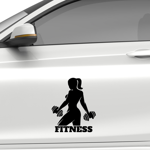 Fitness Frau Aufkleber 3 - Beispielansicht