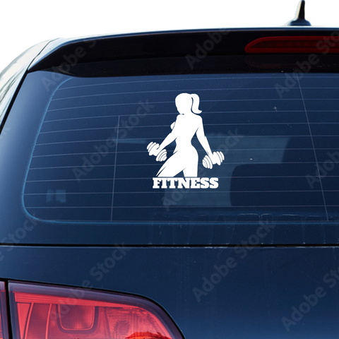Fitness Frau Aufkleber 3 - Beispielansicht