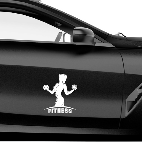 Fitness Frau Aufkleber 4 - Beispielansicht
