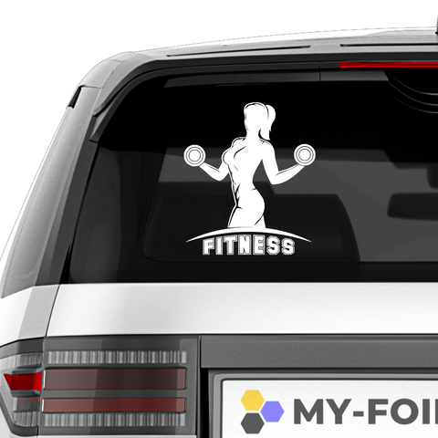 Fitness Frau Aufkleber 4 - Beispielansicht