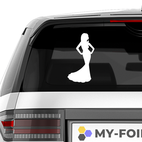 Frau mit Kleid Aufkleber - Beispielansicht