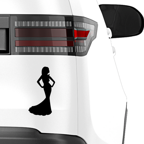 Frau mit Kleid Aufkleber - Beispielansicht
