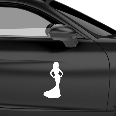 Frau mit Kleid Aufkleber - Beispielansicht