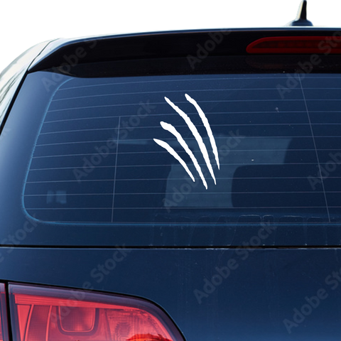 Geschwungene Krallenspur Aufkleber - Beispielansicht