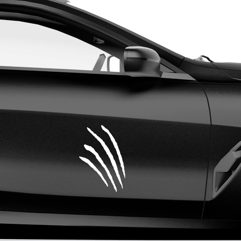 Geschwungene Krallenspur Aufkleber - Beispielansicht