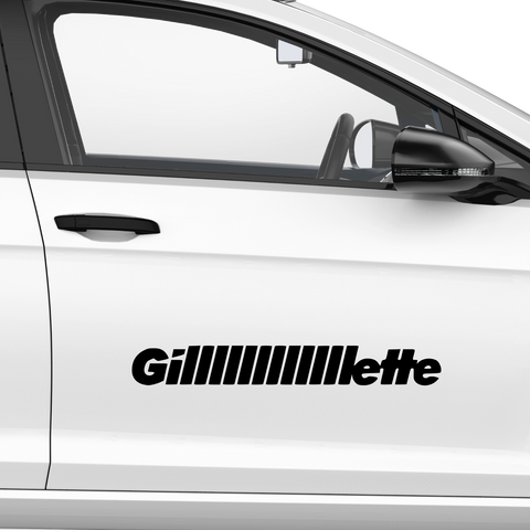 Gillllllllllette_Gillette Fakelogo Aufkleber - Beispielansicht