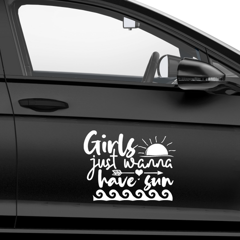 Girls just wanna have sun Aufkleber - Beispielansicht
