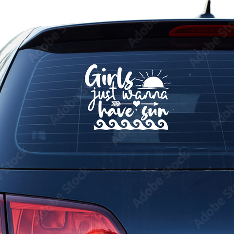 Girls just wanna have sun Aufkleber - Beispielansicht