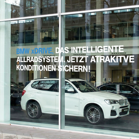 Glasbeschriftung Klebebuchstaben