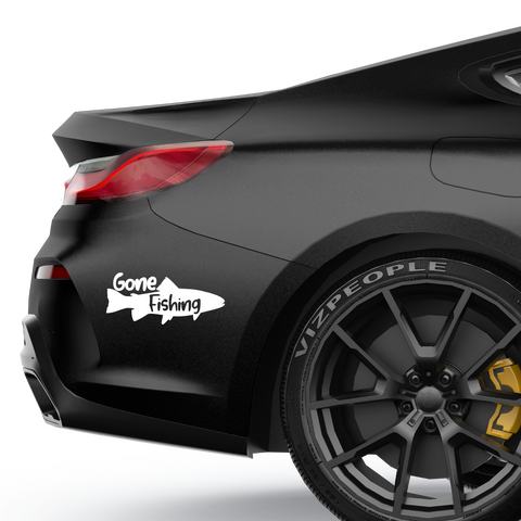 Gone Fishing Aufkleber - Beispielansicht