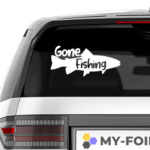 Gone Fishing Aufkleber - Beispielansicht
