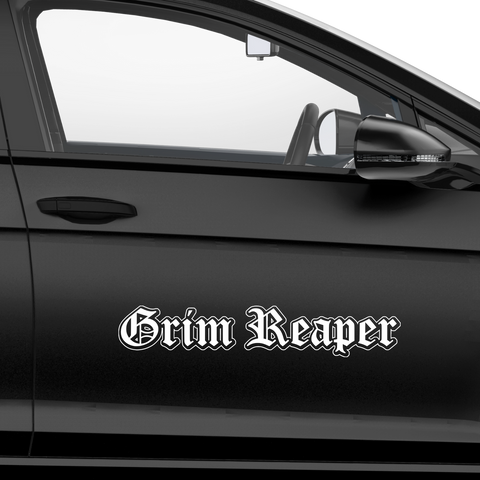 Grim Reaper Schriftzug Aufkleber - Beispielansicht