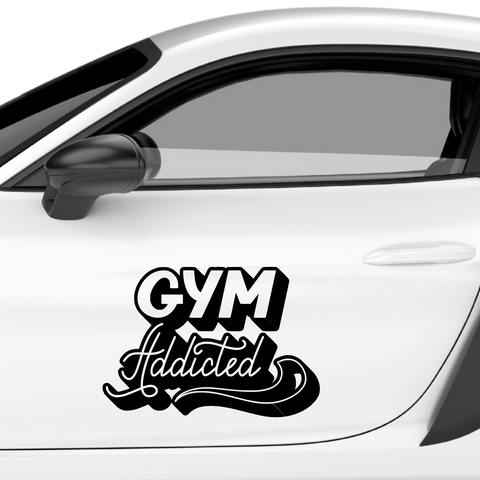 Gym Addicted Aufkleber - Beispielansicht