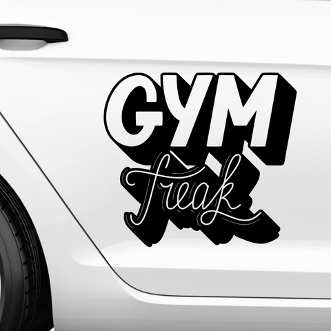 Gym Freak Aufkleber - Beispielansicht