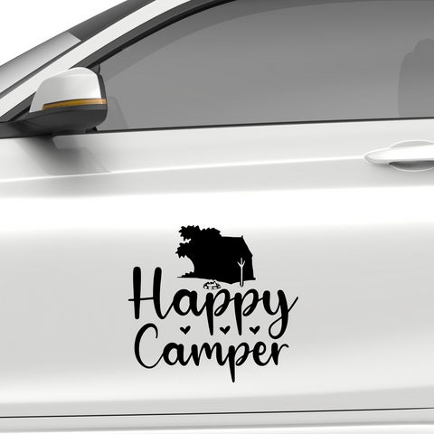 Happy Camper Aufkleber - Beispielansicht