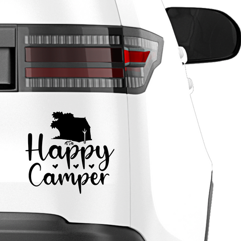 Happy Camper Aufkleber - Beispielansicht