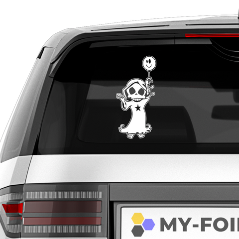 Happy Sensenmann Aufkleber - Beispielansicht