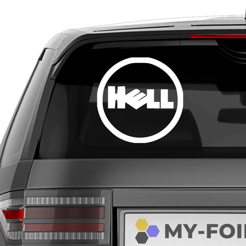 Hell Dell Fakelogo Aufkleber - Beispielansicht