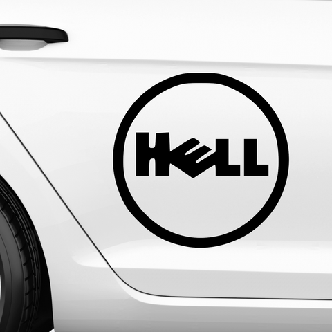 Hell Dell Fakelogo Aufkleber - Beispielansicht