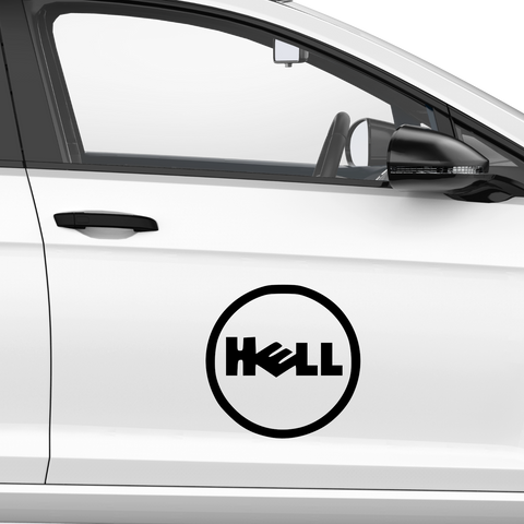 Hell Dell Fakelogo Aufkleber - Beispielansicht