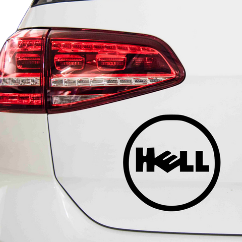 Hell Dell Fakelogo Aufkleber - Beispielansicht