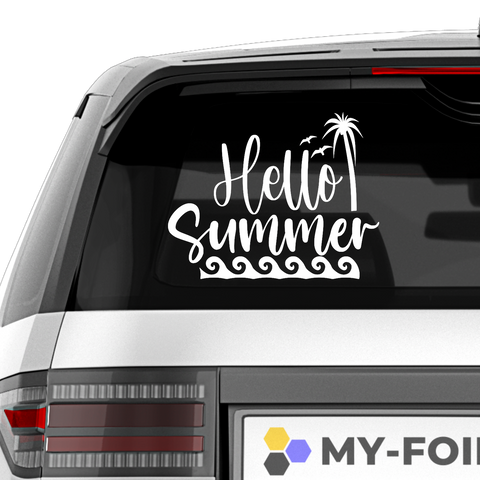 Hello Summer Aufkleber - Beispielansicht