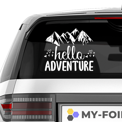 Hello adventure Aufkleber - Beispielansicht