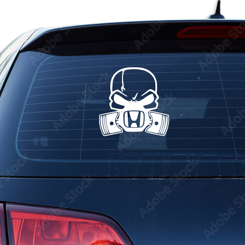 Honda Totenkopf Aufkleber - Beispielansicht