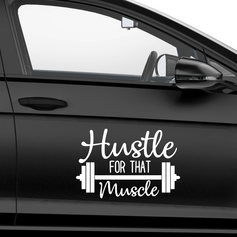 Hustel for that Muskel Aufkleber - Beispielansicht