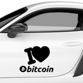 I Love Bitcoin Aufkleber - Beispielansicht