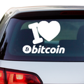 I Love Bitcoin Aufkleber - Beispielansicht