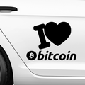 I Love Bitcoin Aufkleber - Beispielansicht