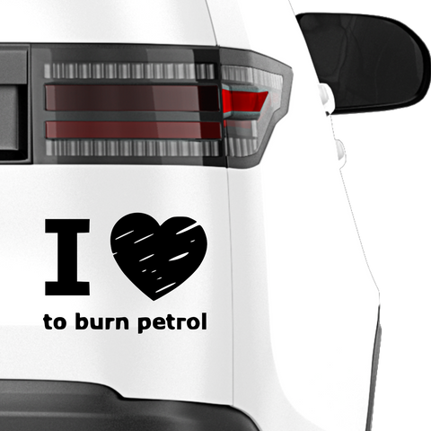 I Love Burn Petrol Aufkleber - Beispielansicht
