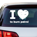 I Love Burn Petrol Aufkleber - Beispielansicht