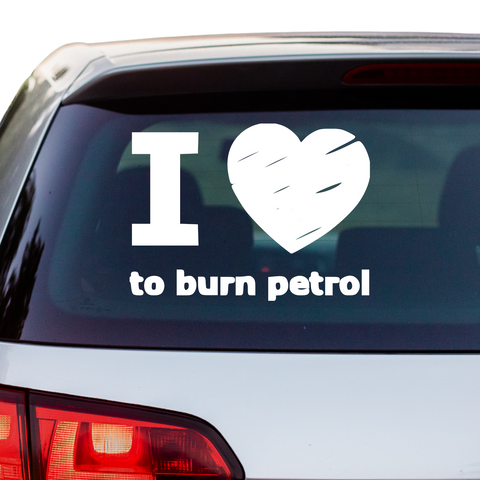 I Love Burn Petrol Aufkleber - Beispielansicht