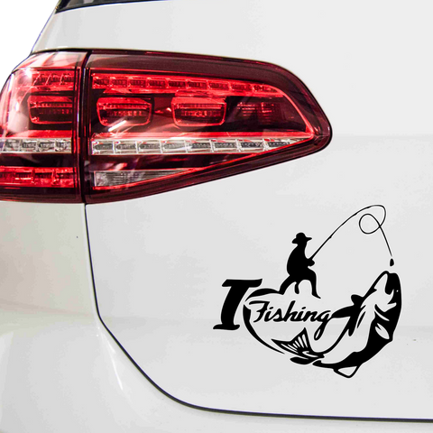I Love Fishing Aufkleber - Beispielansicht