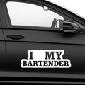 I Love My Bartender Aufkleber - Beispielansicht
