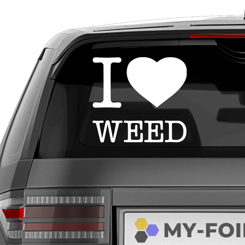 I Love Weed Aufkleber1 - Beispielansicht